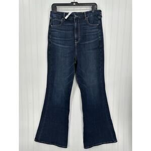 American Eagle Flare Jeans 16 Long Curvy Highest Rise Next Level Blue Denim NEW